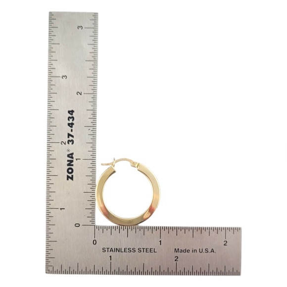 14K Yellow Gold Circle Hoop Earrings #16783 - Picture 9 of 11